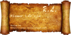 Riemer Lúcia névjegykártya